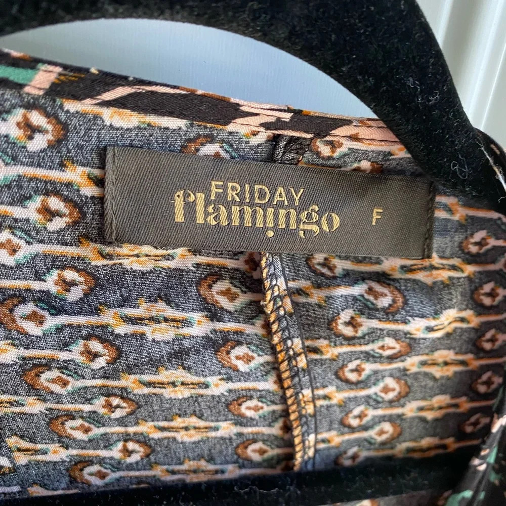 Friday Flamingo Open Front Prius Kimono Black Boho Floral Plus One Size 12-30 - Picture 2 of 3